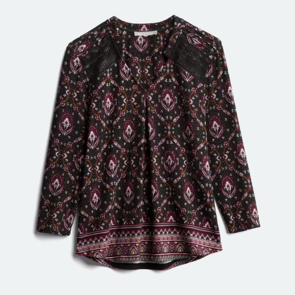 Daniel Rainn Black and Brown Patterned Women's Top